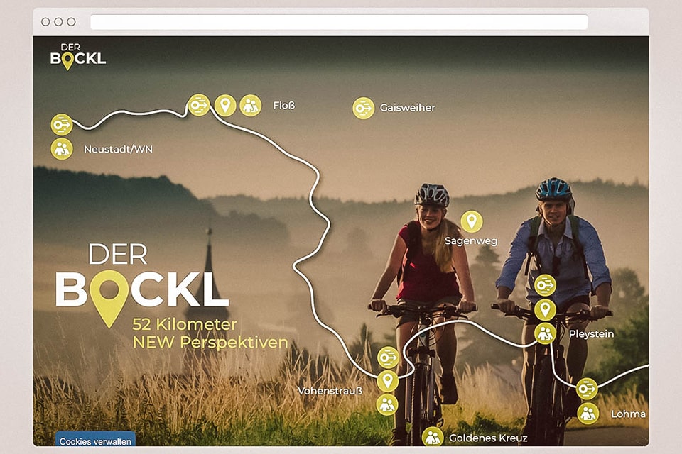 Screenshot des neuen Webauftritts des Bockl-Radwegs